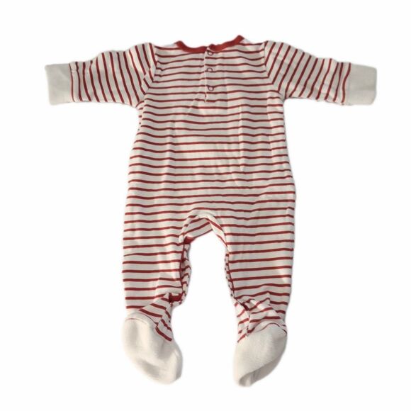 2pc Santa Christmas Holiday Infant Sleepers sz 6M Infant Pajamas PJs - Picture 3 of 10